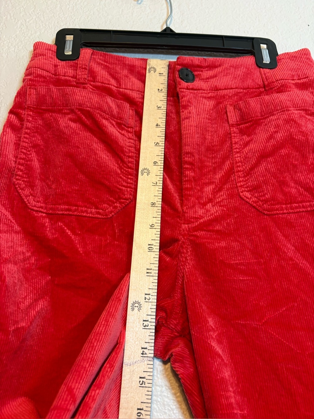 Anthropologie Maeve The Colette Cropped Wide-leg Corduroy Pants Red 29 Tall - Picture 7 of 13
